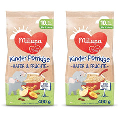 Milupa Baby Porridge - Bouillie d'avoine et de fruits 10 mois à 3 ans Nourriture pour bébé 1 x 400 g (Pack de 2)