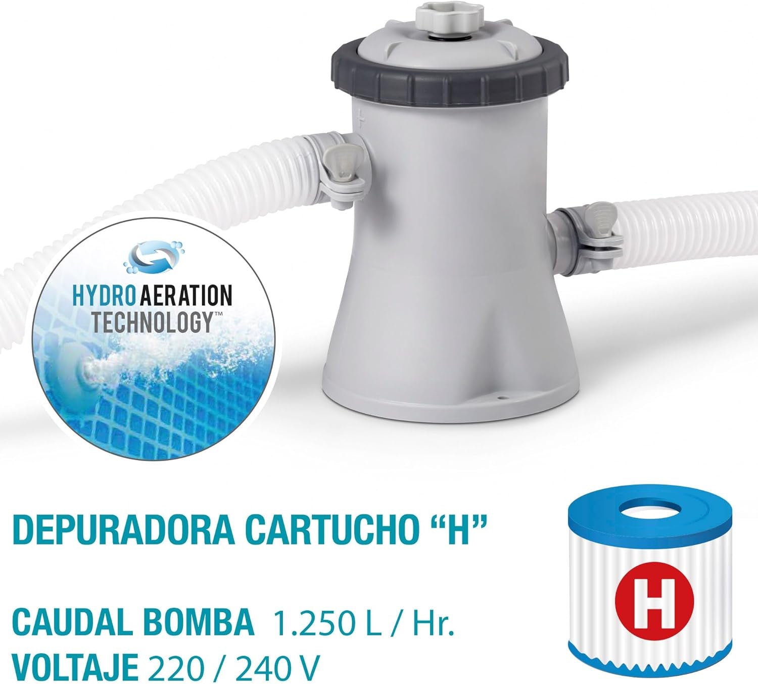 Intex 28122NP - Piscine Hors Sol Ronde Easy Set, Pompe à Filtration 1250 L/h, 3853 L, PVC, Bleu, 305x76 cm