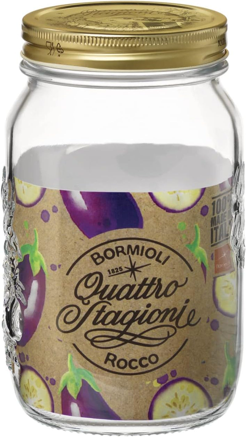 Pot de conservation Bormioli QUATTRO STAGIONI 1 litre (pack de 2) Boîtes de conservation alimentaire Naty Shop
