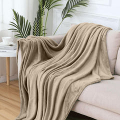 Couverture moelleuse Komfortec, couverture confortable, couverture polaire, certifiée Oeko-Tex, super douce, 150X200 Cm, 260 G/M², beige Lits et couvertures Besuche den Komfortec-Store
