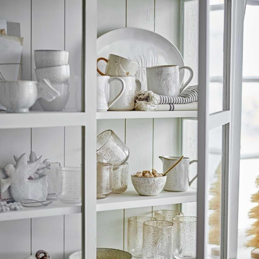 Bloomingville Tasse à lait, blanc d'hiver, arbre de Noël, 145 ml, pour couverts