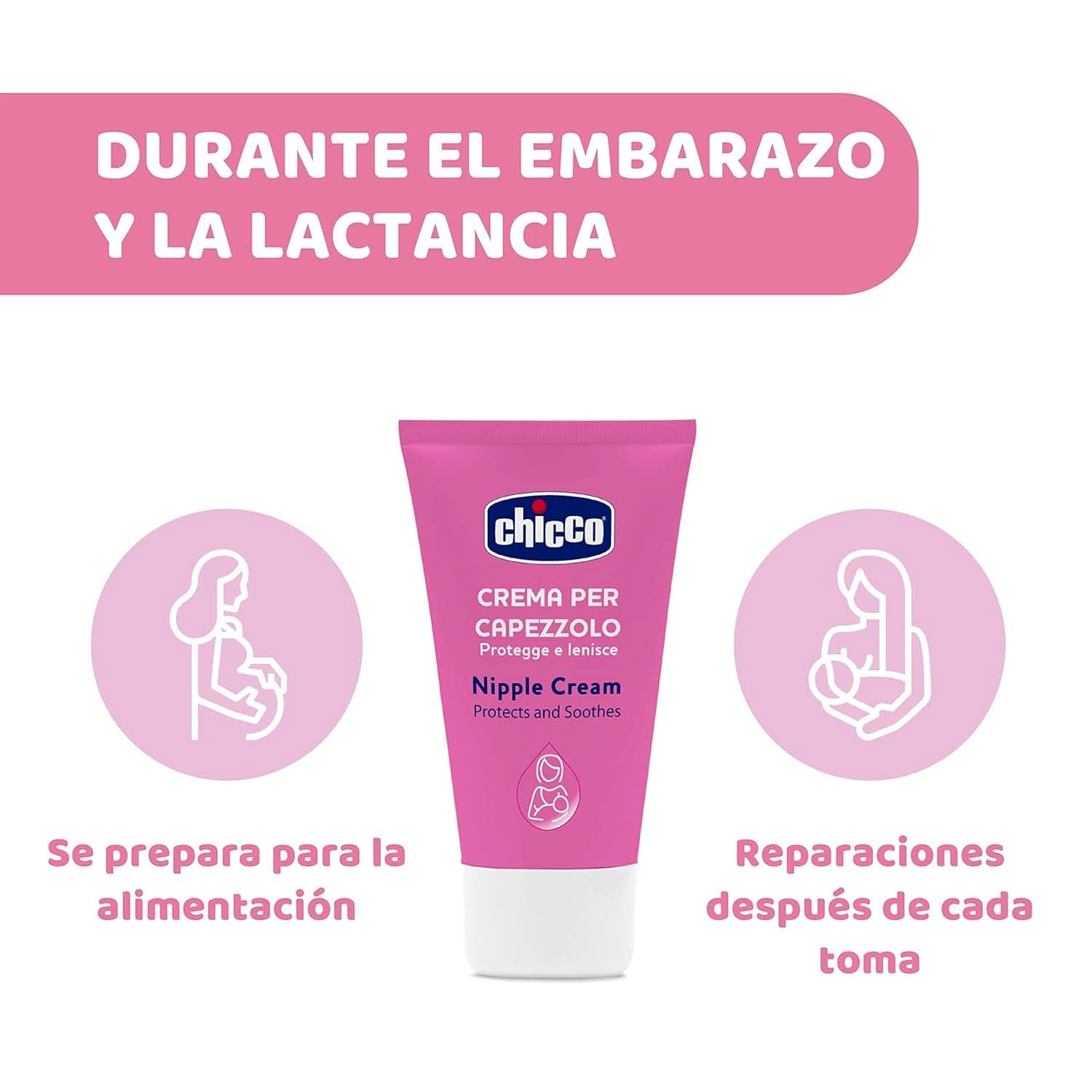 Chicco Brustwarzencreme, Bereitet Die Brustwarze Auf Das Stillen Vor, Nährend, Parfümfrei Und Sicher Für Kinder, Hinterlässt Keine Flecken Auf Dem Gewebe Accessoires Alimentation et allaitement Bebe Naty Shop