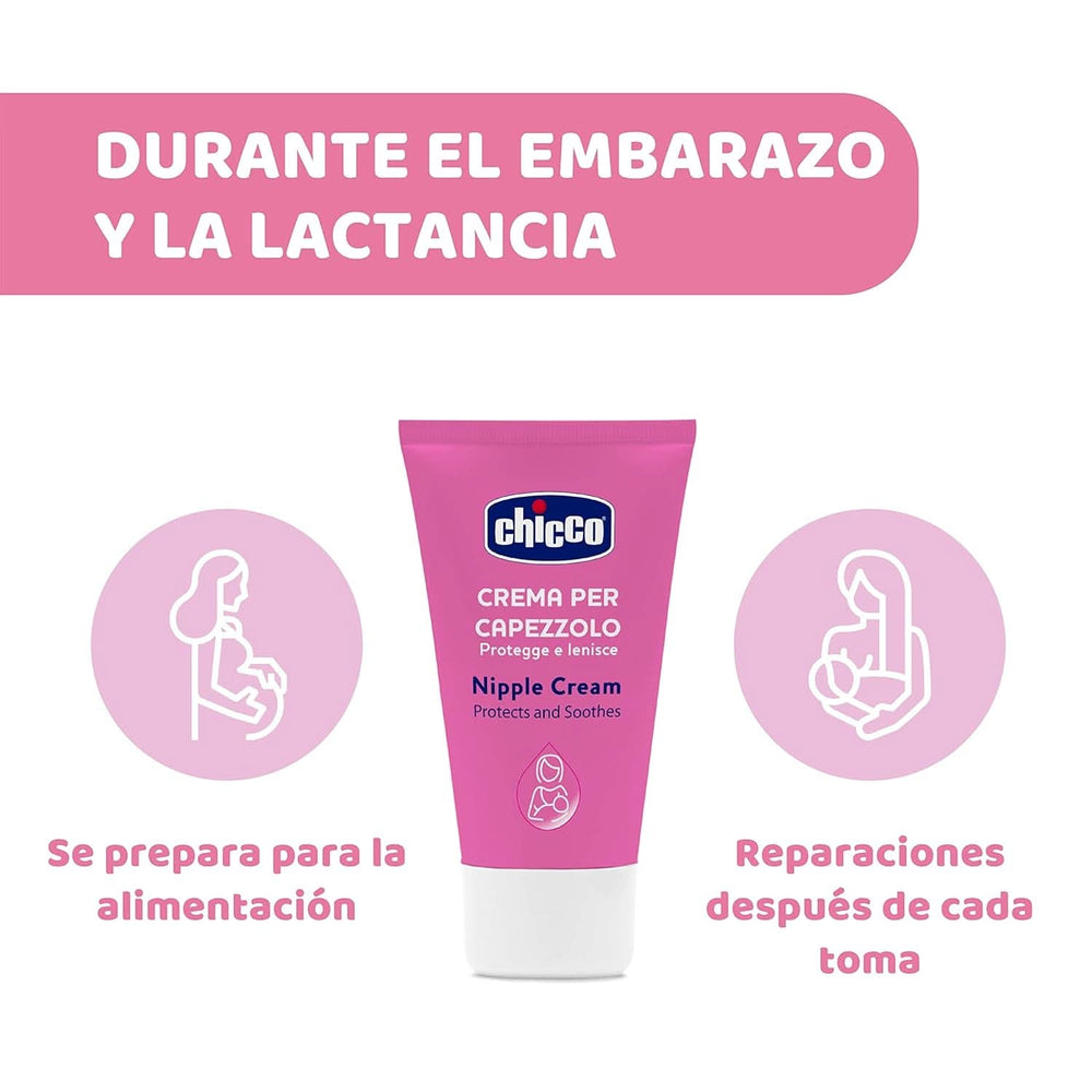 Chicco Brustwarzencreme, Bereitet Die Brustwarze Auf Das Stillen Vor, Nährend, Parfümfrei Und Sicher Für Kinder, Hinterlässt Keine Flecken Auf Dem Gewebe Accessoires Alimentation et allaitement Bebe Naty Shop