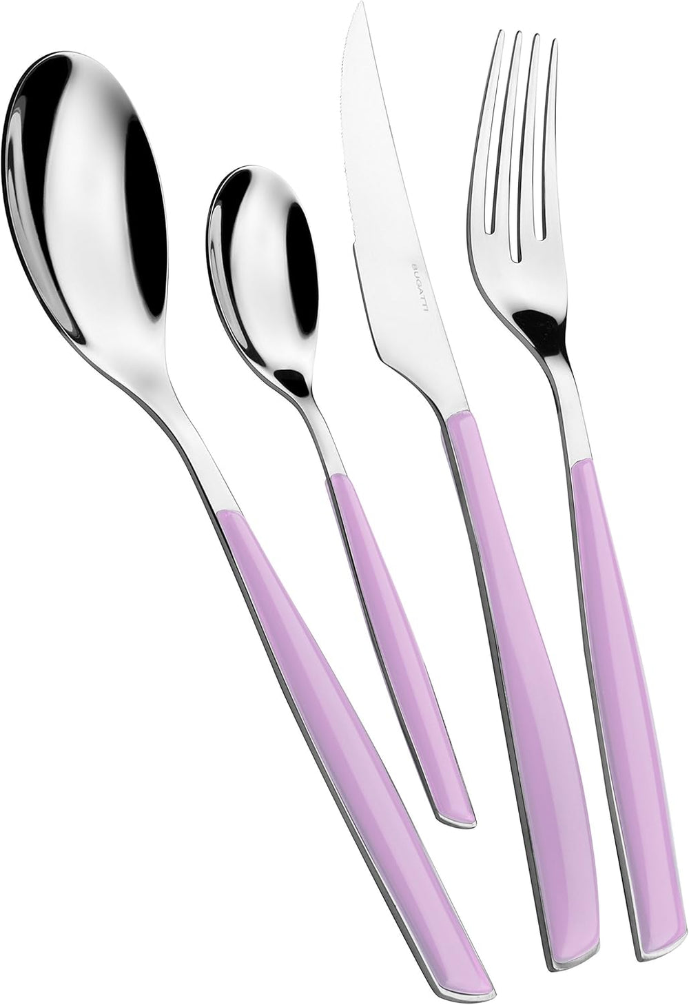 BUGATTI Glamour, Ménagère pour 6 personnes, 24 pièces en acier inoxydable 18/10 Naty Shop Lila