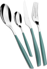 BUGATTI Glamour, Ménagère pour 6 personnes, 24 pièces en acier inoxydable 18/10 Naty Shop Vert céladon