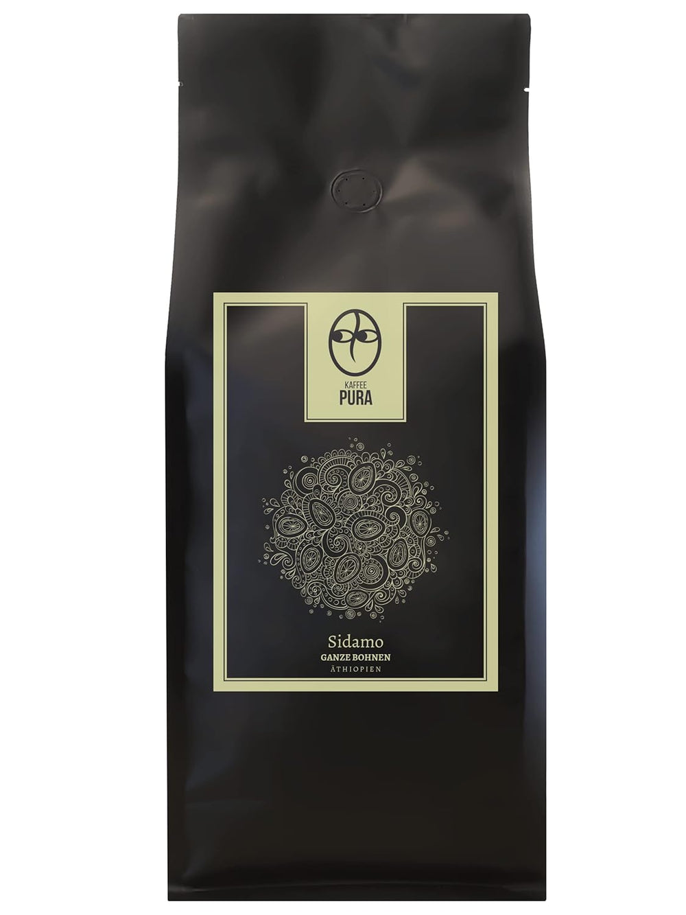 Café biologique Sidamo d'Ethiopie, grains entiers, 1000g