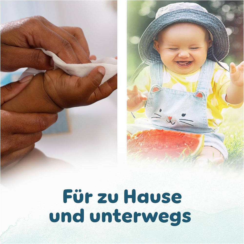 Șervețele umede Pampers Harmony Aqua pentru bebeluși, cutie, 1440 de șervețele (15 x 96), protecție delicată pentru pielea delicată cu 99% apă