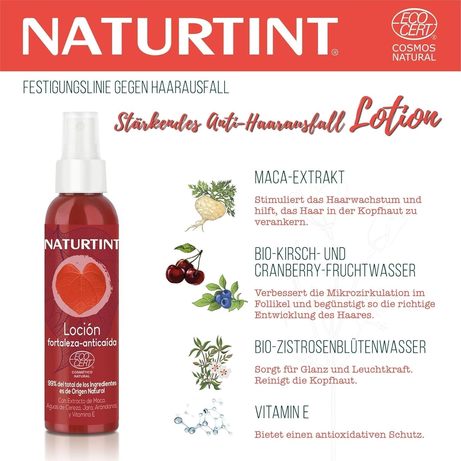 Naturtint, Lotion fortifiante contre la chute des cheveux, 125 ml Soin capillaire Naturtint