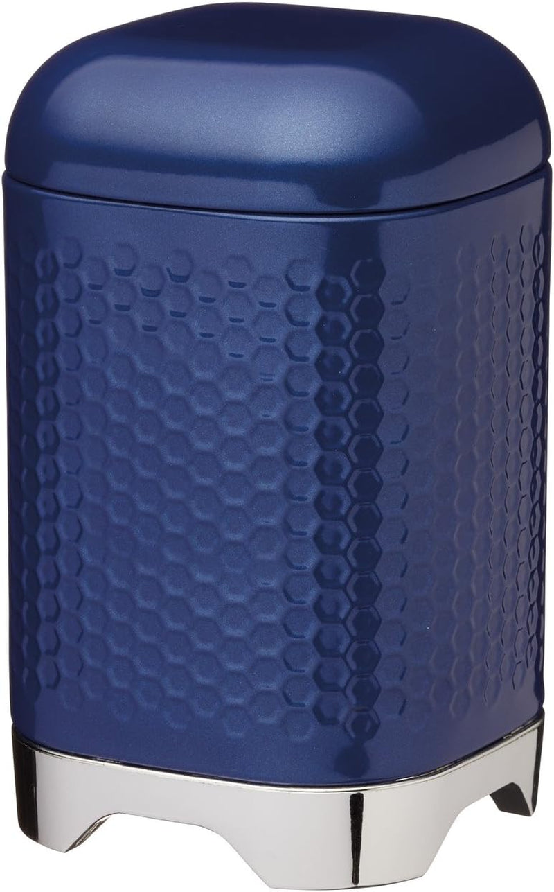 KitchenCraft Lovello Boîte à thé en acier blanc, surface texturée, style années 1950 avec couvercle, pour thé en vrac et sachets de thé, 11 cm x 11 cm x 19 cm, blanc glacier