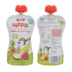 HiPP Bio pour Enfants HiPPiS Fraise Banane en Pomme - Theo Toucan, 100g