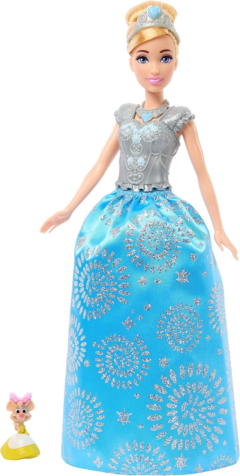 Disney Prinzessin-Spielzeug, Cinderella-Modepuppe mit Freundefigur und 12 geheimen Mode- und Zubehörteilen, inspiriert vom Disney-Film, Geschenke für Kinder