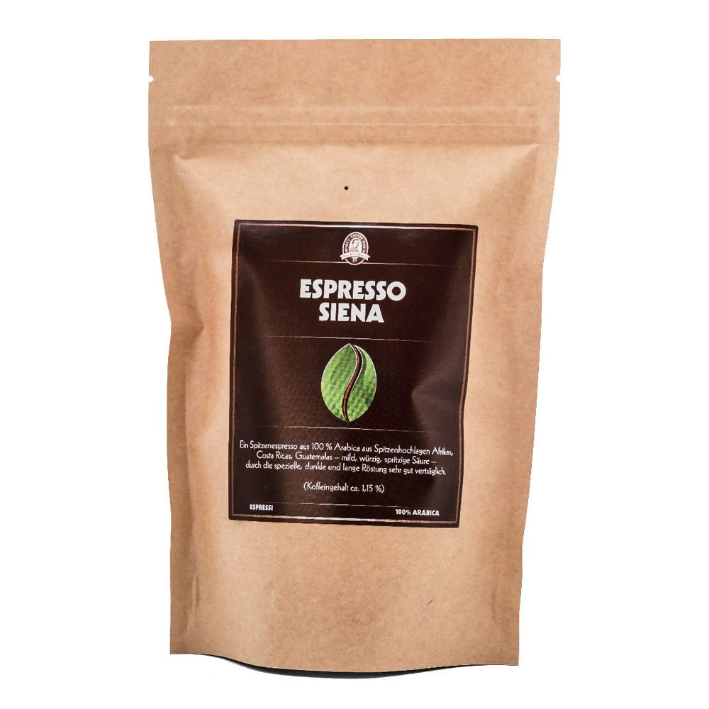 Henry's Espresso Siena 500g - Würziger Körper - Dunkle Röstung - erlesene Qualität - Handwerklich in Deutschland geröstet - Kaffeebohnen direkt vom Bauern