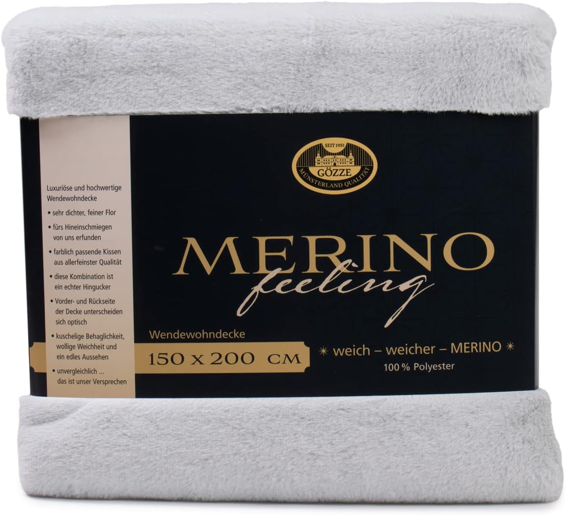 Gözze - Couverture Confortable, Réversible, Haute Densité 600 G/M², 150 X 200 Cm - Lits et Couvertures Vert Foncé Besuche den Gözze-Store argent 150 X 200 Cm