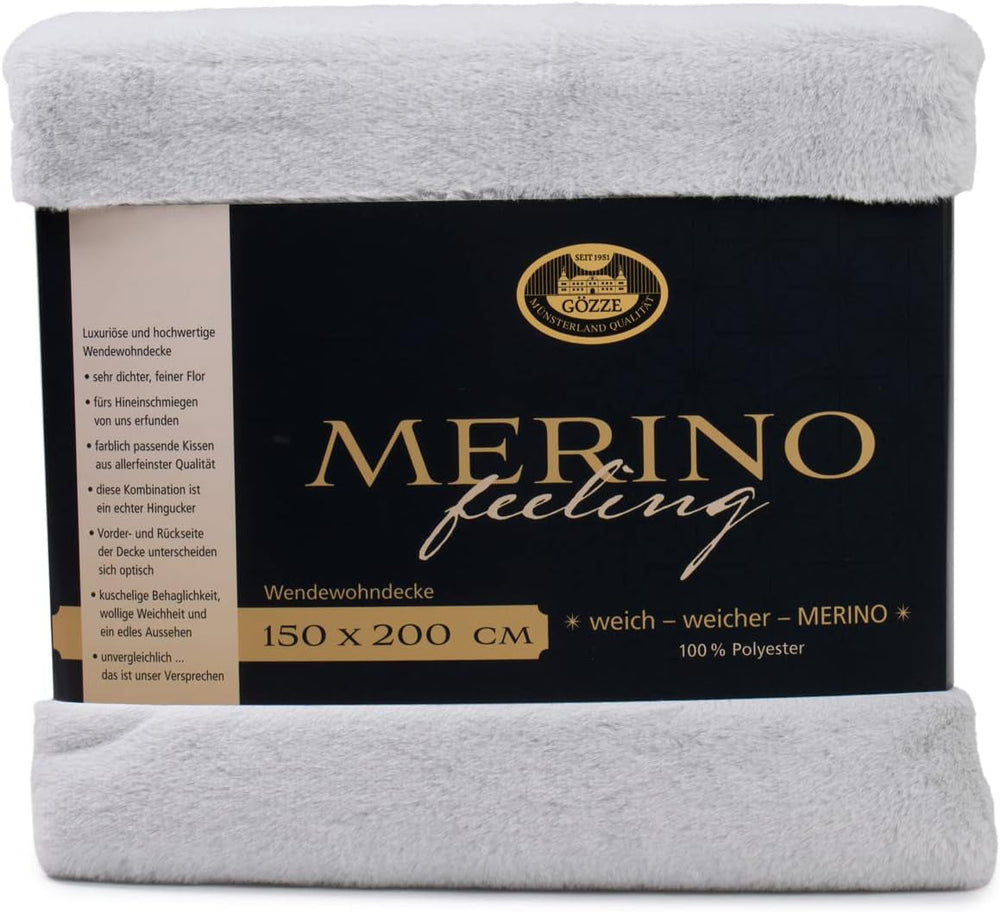 Gözze - Couverture Confortable, Réversible, Haute Densité 600 G/M², 150 X 200 Cm - Lits et Couvertures Vert Foncé Besuche den Gözze-Store argent 150 X 200 Cm