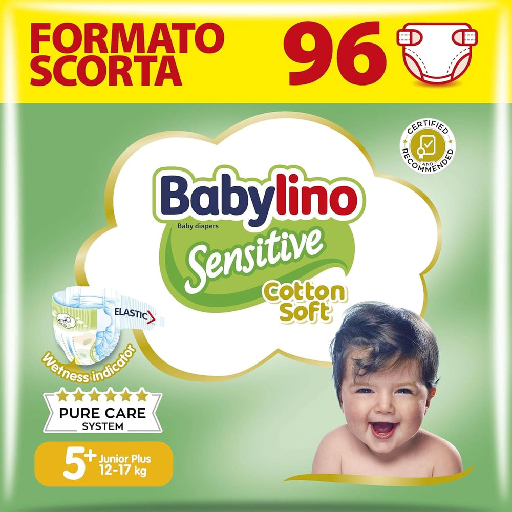 Babylino Couches sensibles et délicates pour enfants, différentes tailles Mère et Enfant Naty Shop Taille 5+ (16 unités)