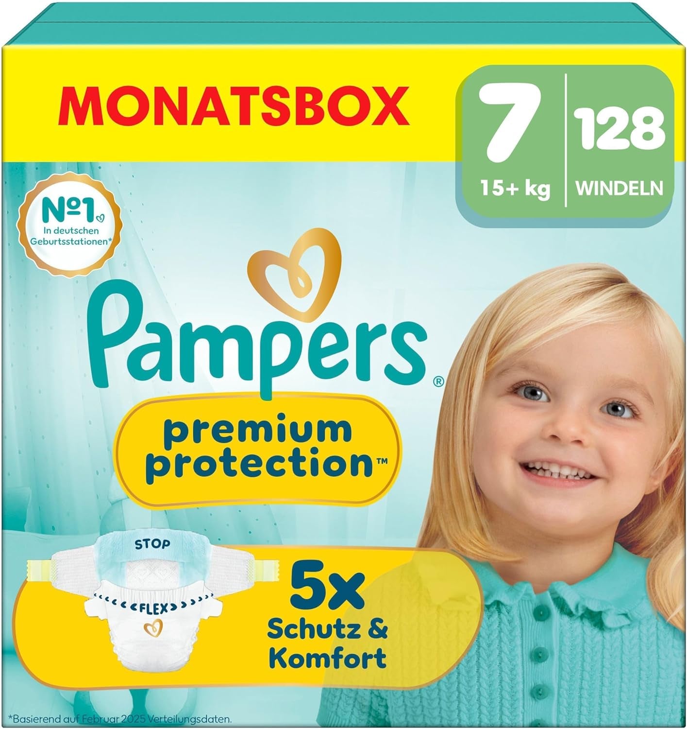Pampers Premium Protection Taille 5, 152 Couches, 11kg-16kg, notre protection n°1 contre la peau et les fuites