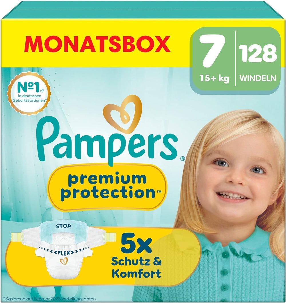 Pampers Premium Protection Taille 6, 144 couches, 13 kg-18 kg, notre protection n°1 contre la peau et les fuites