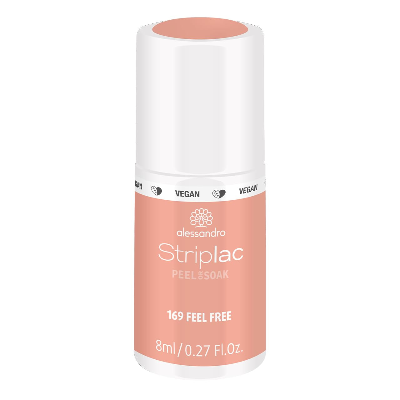 Vernis à ongles UV alessandro Striplac Coral Sunshine – Délicat et longue durée – S'enlève facilement grâce à la technologie de retrait – Vegan et cruelty-free – 8 ml