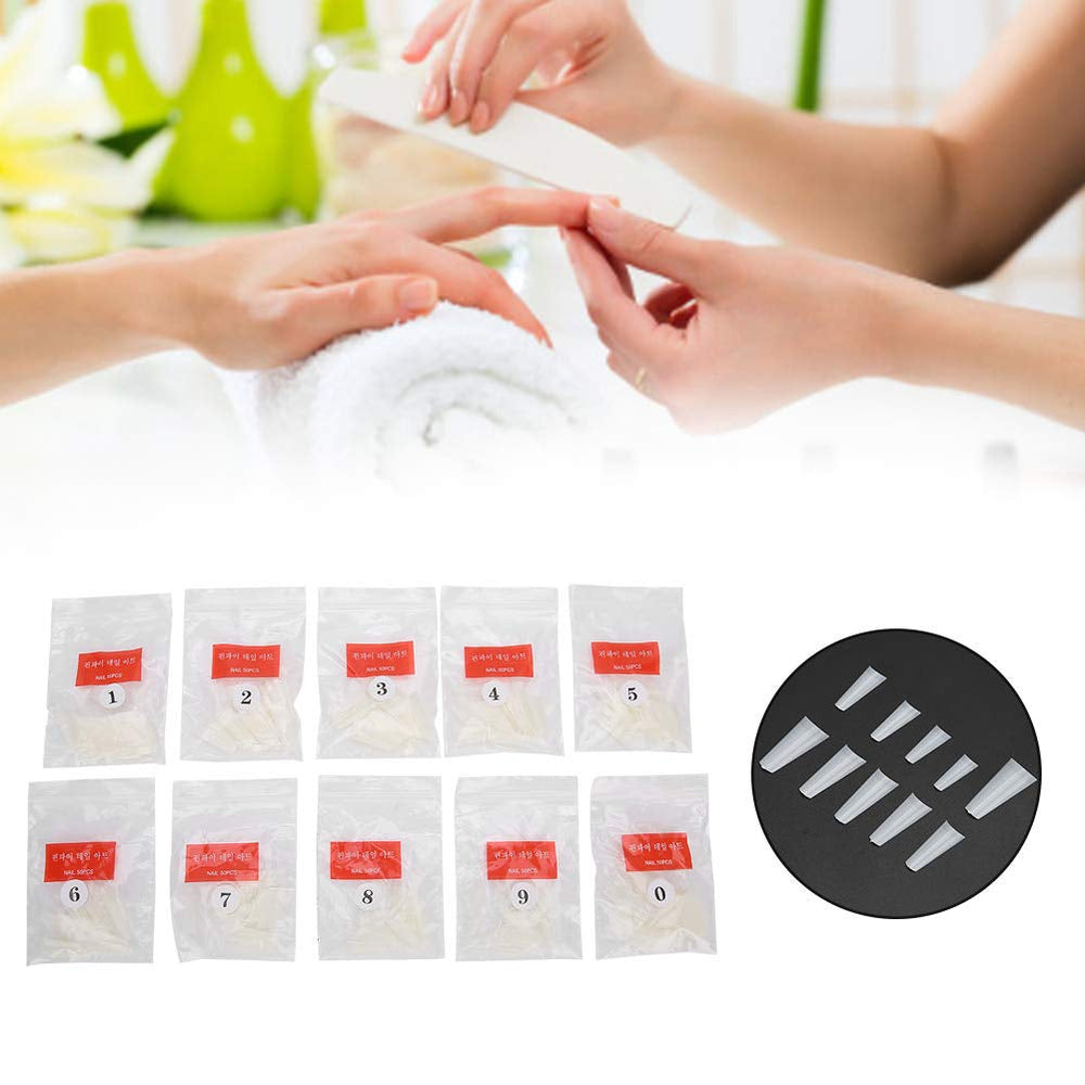 500 pièces de faux ongles, bouts d'ongles artificiels français naturels pour manucure, L, faux ongles à faire soi-même, gel UV ovale, accessoires d'ongles pour femmes et filles (couleur naturelle)