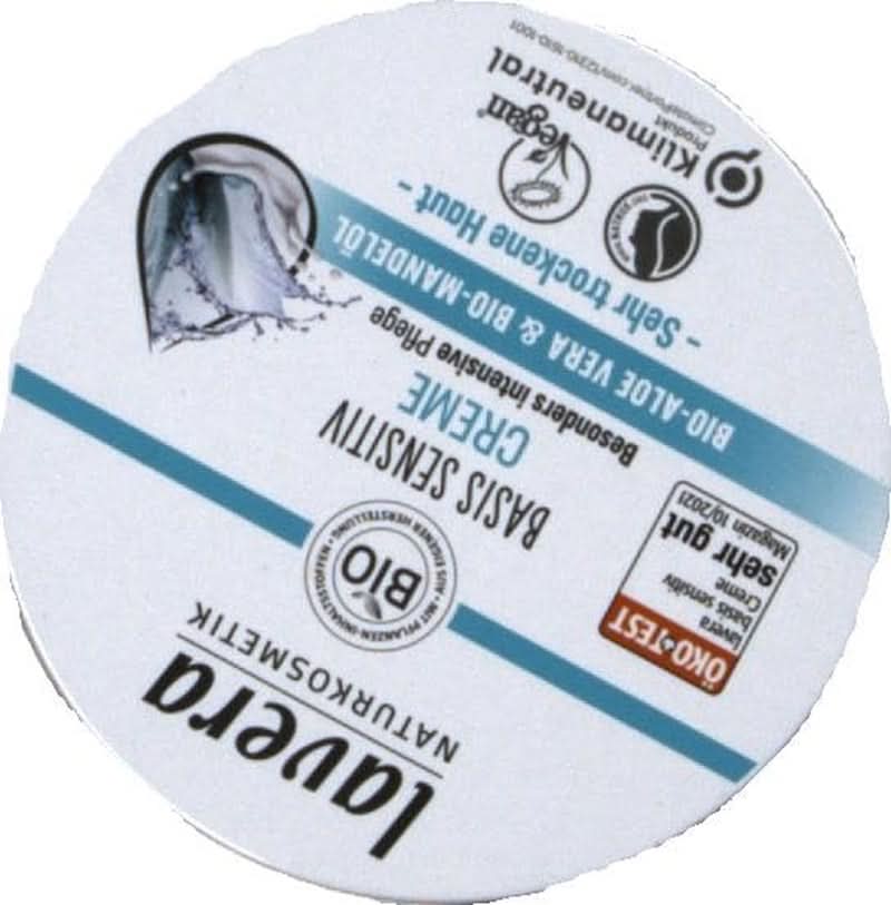 Lavera Basis Sensitiv, soin intensif pour peaux sèches à l'Aloe Vera et à l'huile d'amande, 150 ml Naty Shop