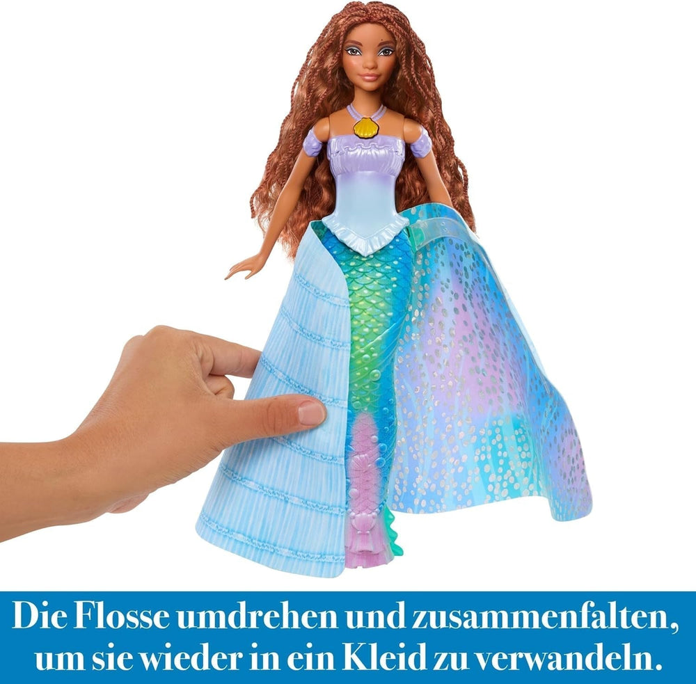 Mattel Disney Princess Ariel Doll, inspirée du film La Petite Sirène, Transformation : Jouet Sirène-Homme, Mobile, Cadeaux Disney, Jouets de 3 ans, HLX13 Naty Shop Dolls