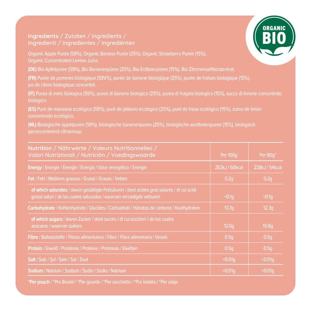 Mama Bear, purée bio différents fruits, coffret 6 x 90 grammes Mère et Enfant Naty Shop