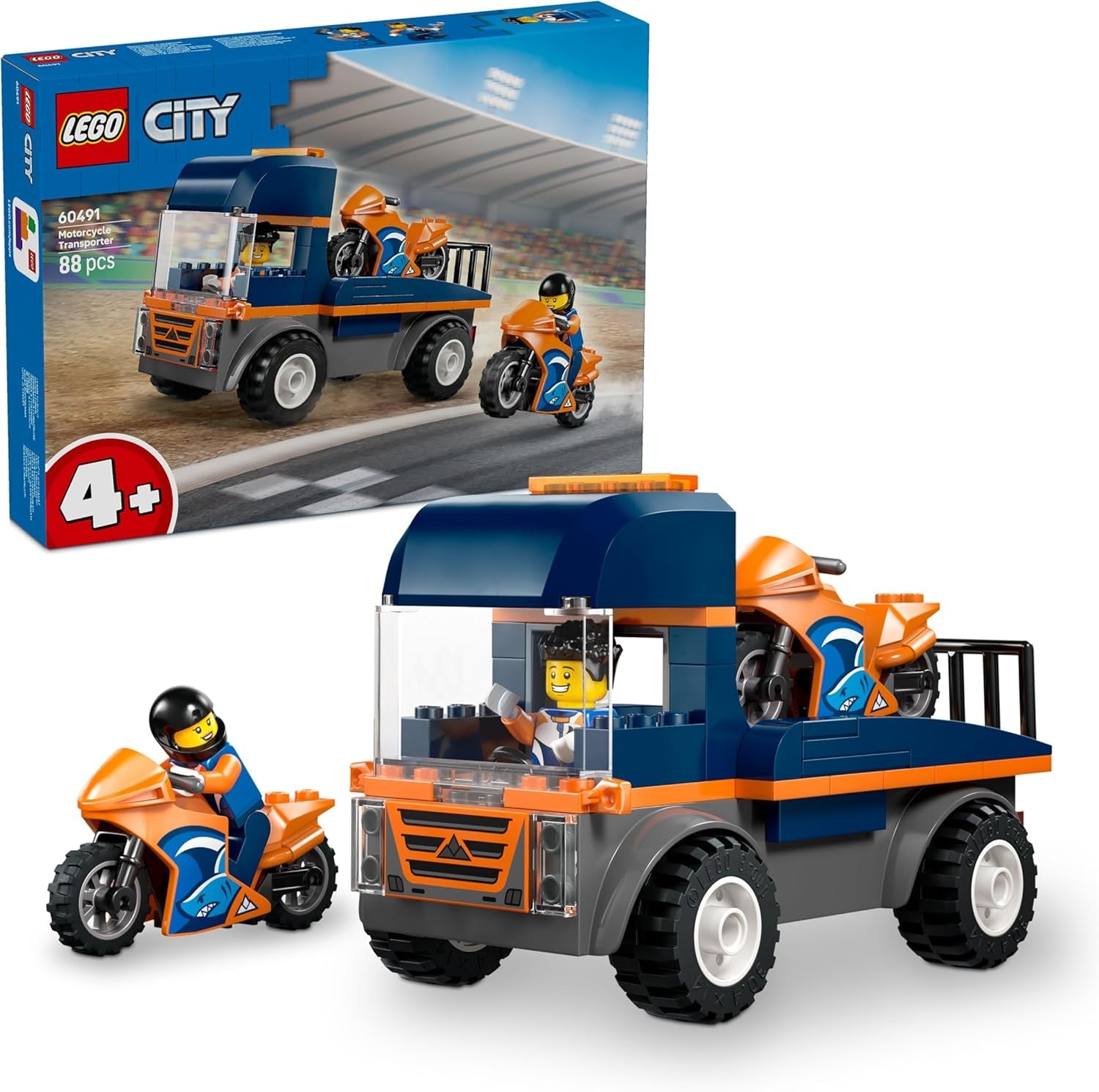 LEGO City F1 Williams Racing & Haas F1 Race Cars - Toy Formula 1 Building Models with 2 Driver Minifigures & Start Lights - Small Gift Idea for 4+ Year Old Toddlers, Boys & Girls - 60464