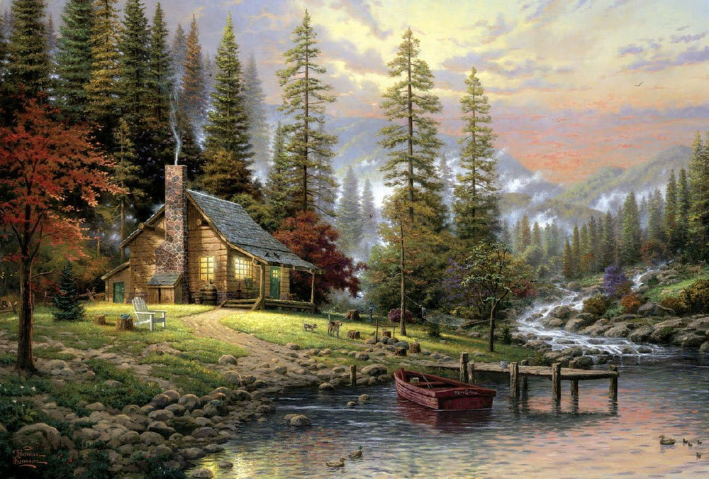 Schmidt Spiele 58455 Thomas Kinkade Maison dans les montagnes Puzzle 500 pièces Naty Shop Titre par défaut