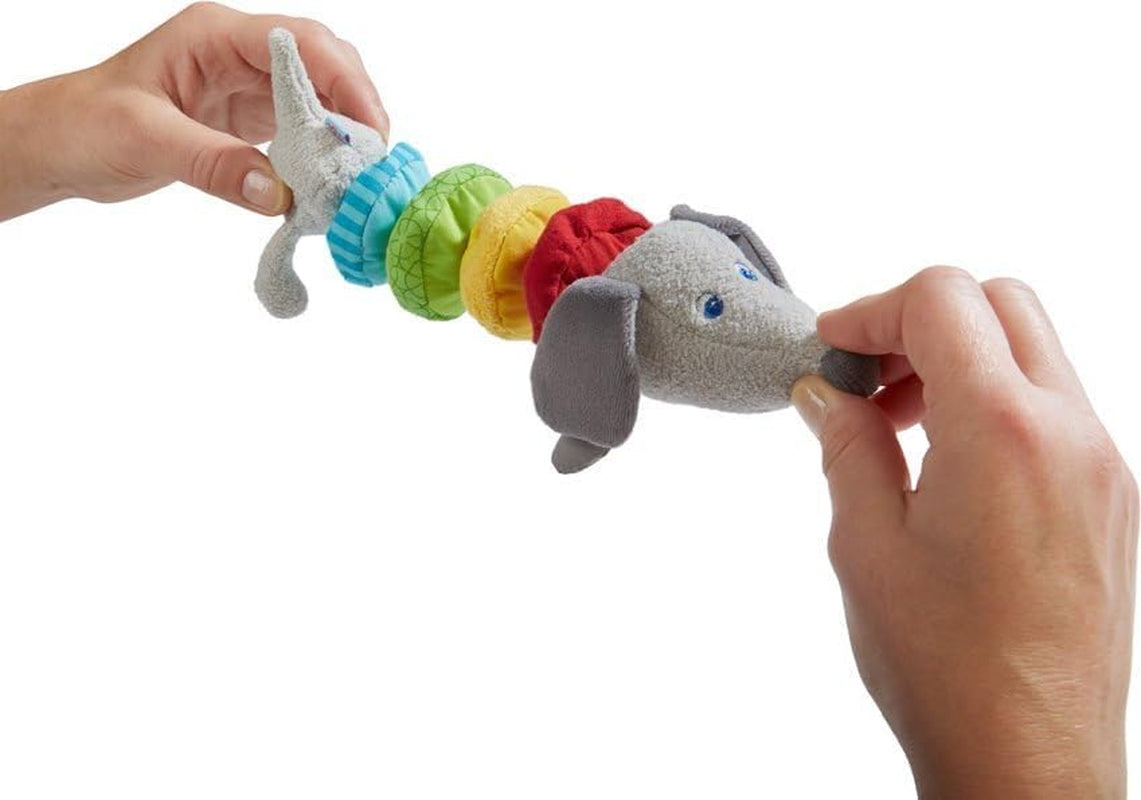 HABA 304771 - Figurine teckel hochet, jouet bébé en tissu avec moteur hochet, jouet à partir de 6 mois Jouets Bebe Naty Shop
