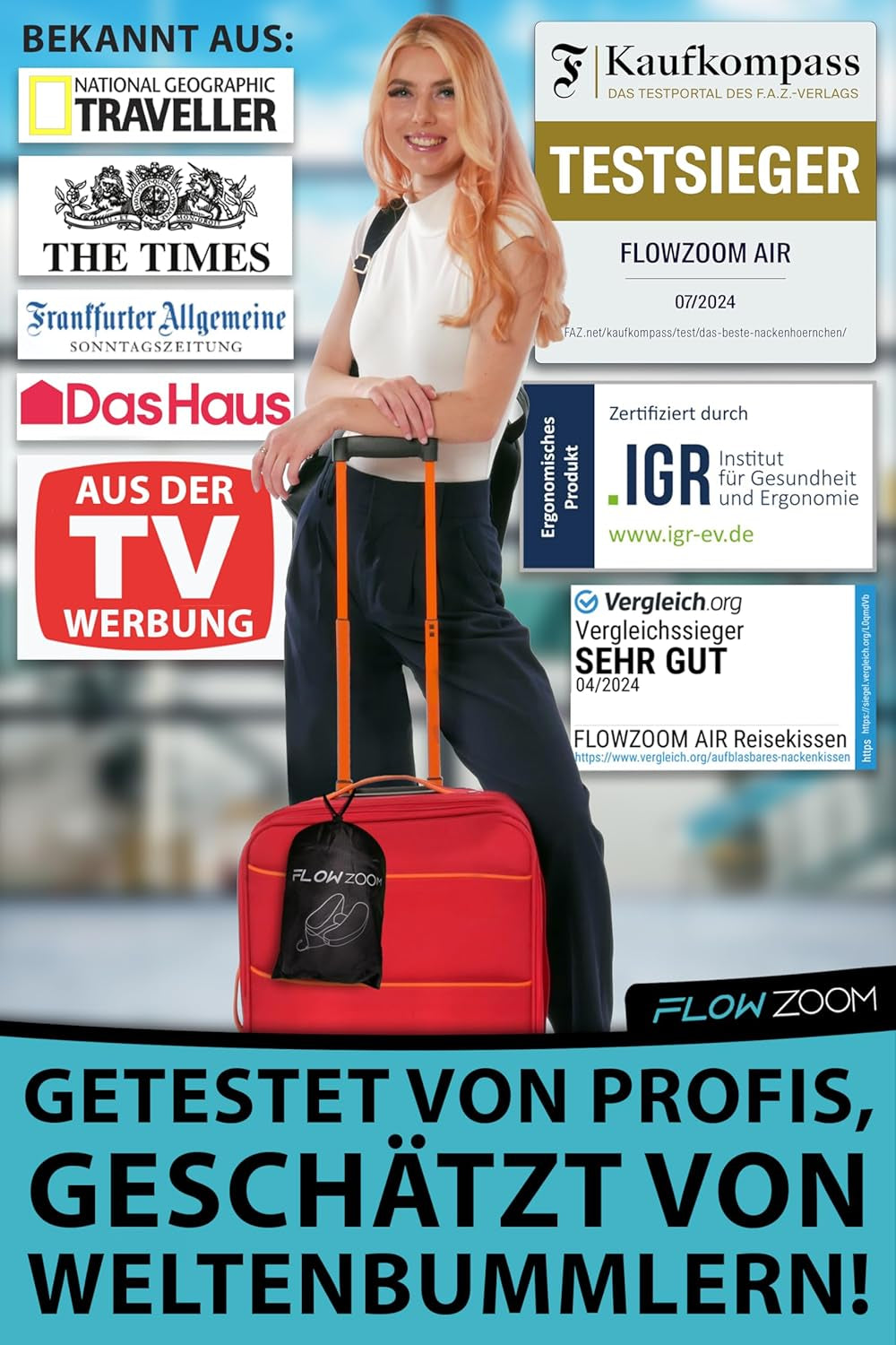 FLOWZOOM AIR Oreiller Cervical Gonflable avec Capuche - Oreiller Cervical Avion - Oreiller de Voyage - Oreiller Cervical Gonflable Rapide - Oreiller Avion - Oreiller de Voyage - Oreiller Cervical pour Adultes (Gris) Oreillers Cervicaux Orthopédiques Naty Shop