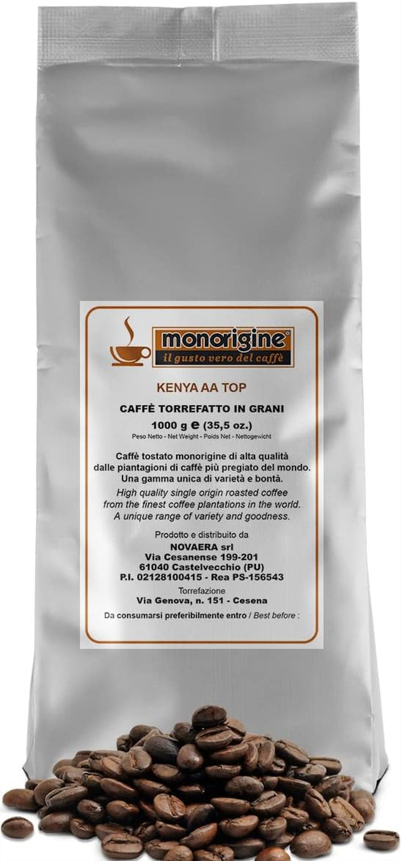 Boabe de cafea Arabica Kenya AA TOP - 1 kg