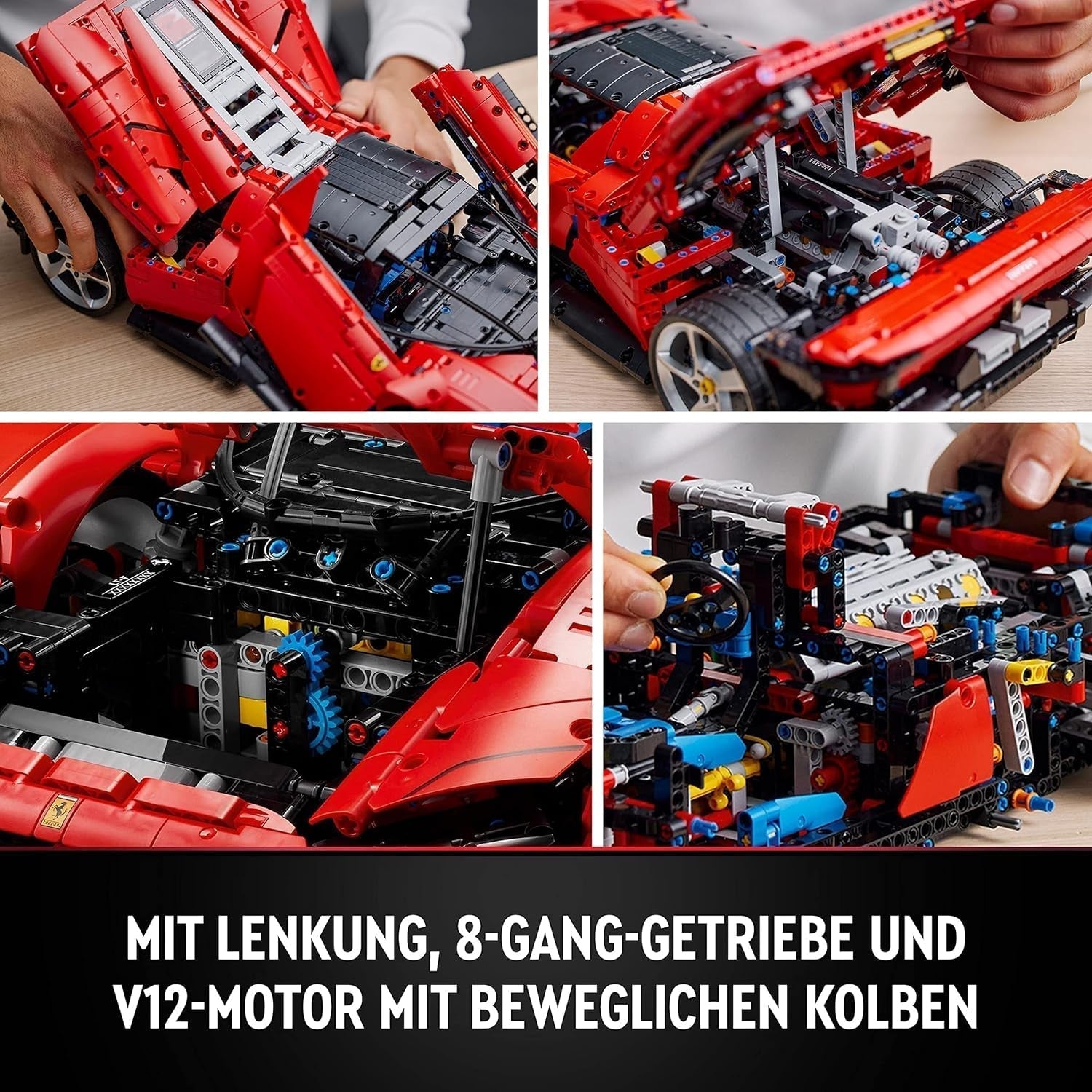 LEGO Technic Ferrari Daytona SP3 Kit de modèle à l'échelle 1:8, super voiture de sport rouge, modèle de voiture étendu, objet de collection, Ultimate Car Concept 42143 Jeux de construction Besuche an LEGO-Store