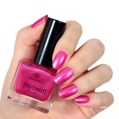 Vernis à ongles HYBRIDE alessandro Pink Melon - nuance de rose vibrante avec de fines particules de paillettes - Des ongles parfaits en seulement 3 étapes, sans LED - dure jusqu'à 10 jours ! 8 ml