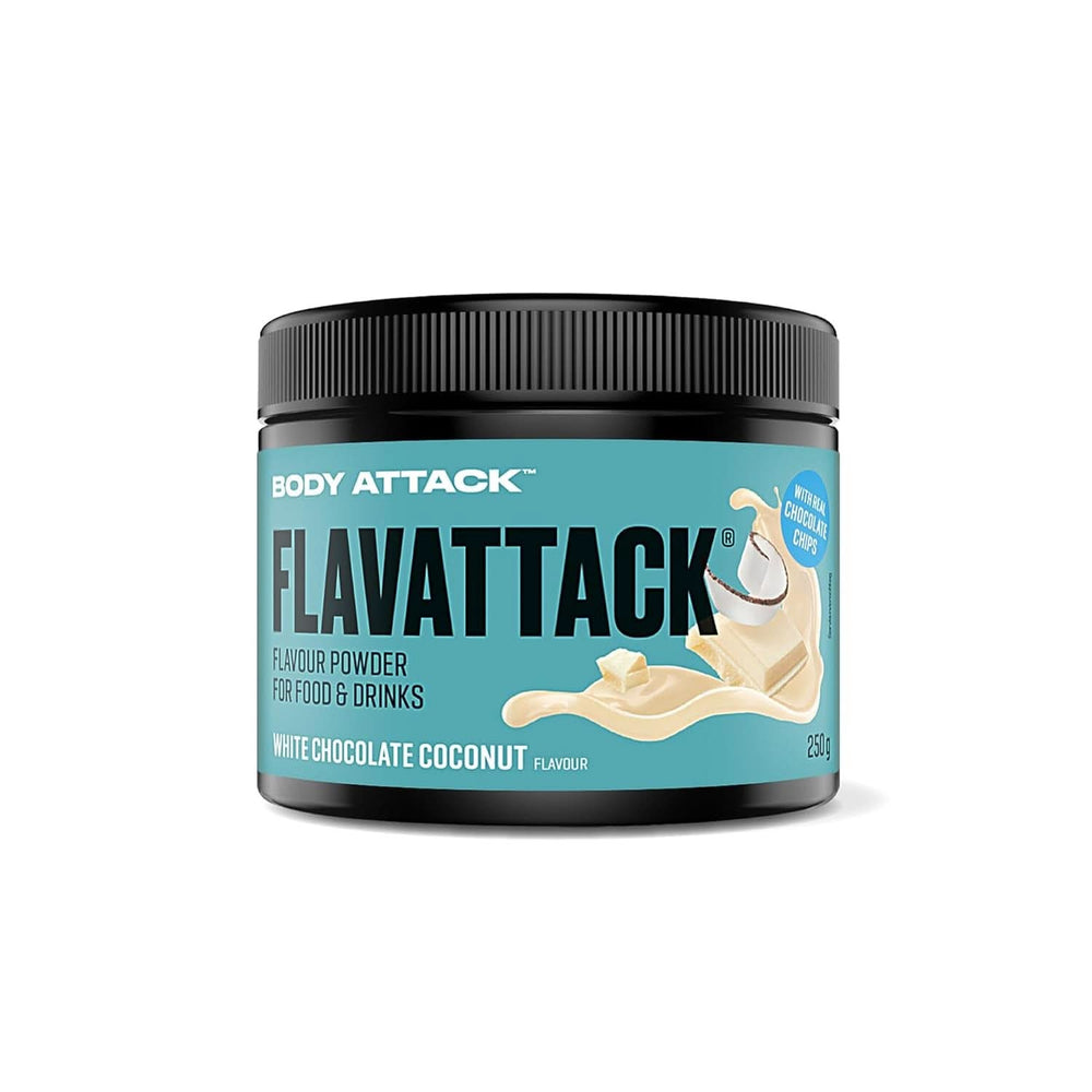 Body Attack Flavattack®, Brownie Double Choc, 250G / 83 portions Saveurs Naty Shop 250 grammes Chocolat blanc et noix de coco