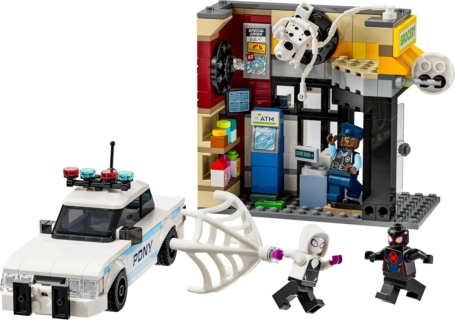 LEGO Marvel Spider-Verse : Miles Morales contre. Spot - Coffret de super-héros avec petite voiture - 4 figurines et supérette - Cadeau pour garçons et filles à partir de 9 ans 76311 Ensembles de construction Besuche den LEGO-Store