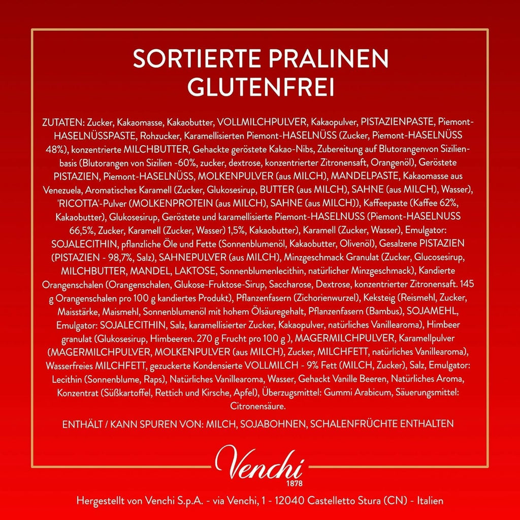 Venchi, colecția de Crăciun - Cutie cadou cu ciocolată asortată, 704 grame Bomboane de Ciocolata Naty Shop