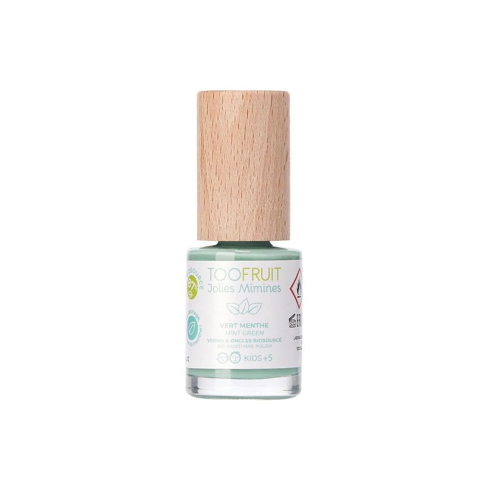 TOOFRUIT Vernis à ongles menthe pour enfants – À base d'eau, amovible, sans solvant, non toxique et sûr, 100 % végétalien, 10 ml