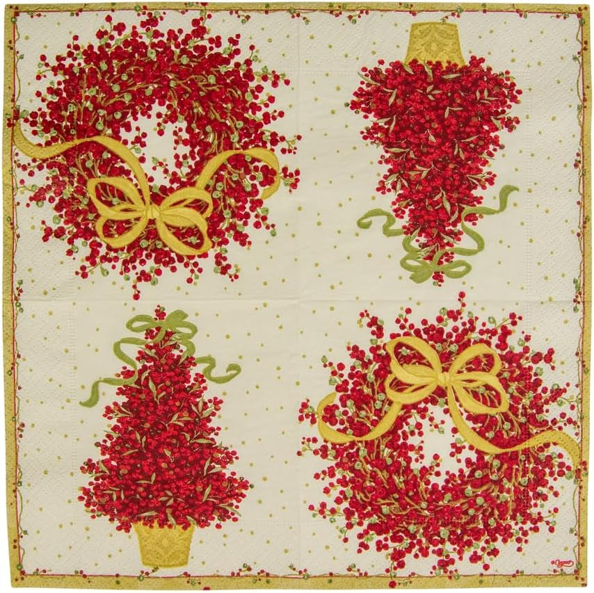 Serviettes en papier triple épaisseur 8070C, 20 pièces, 25 x 25 cm, poivre