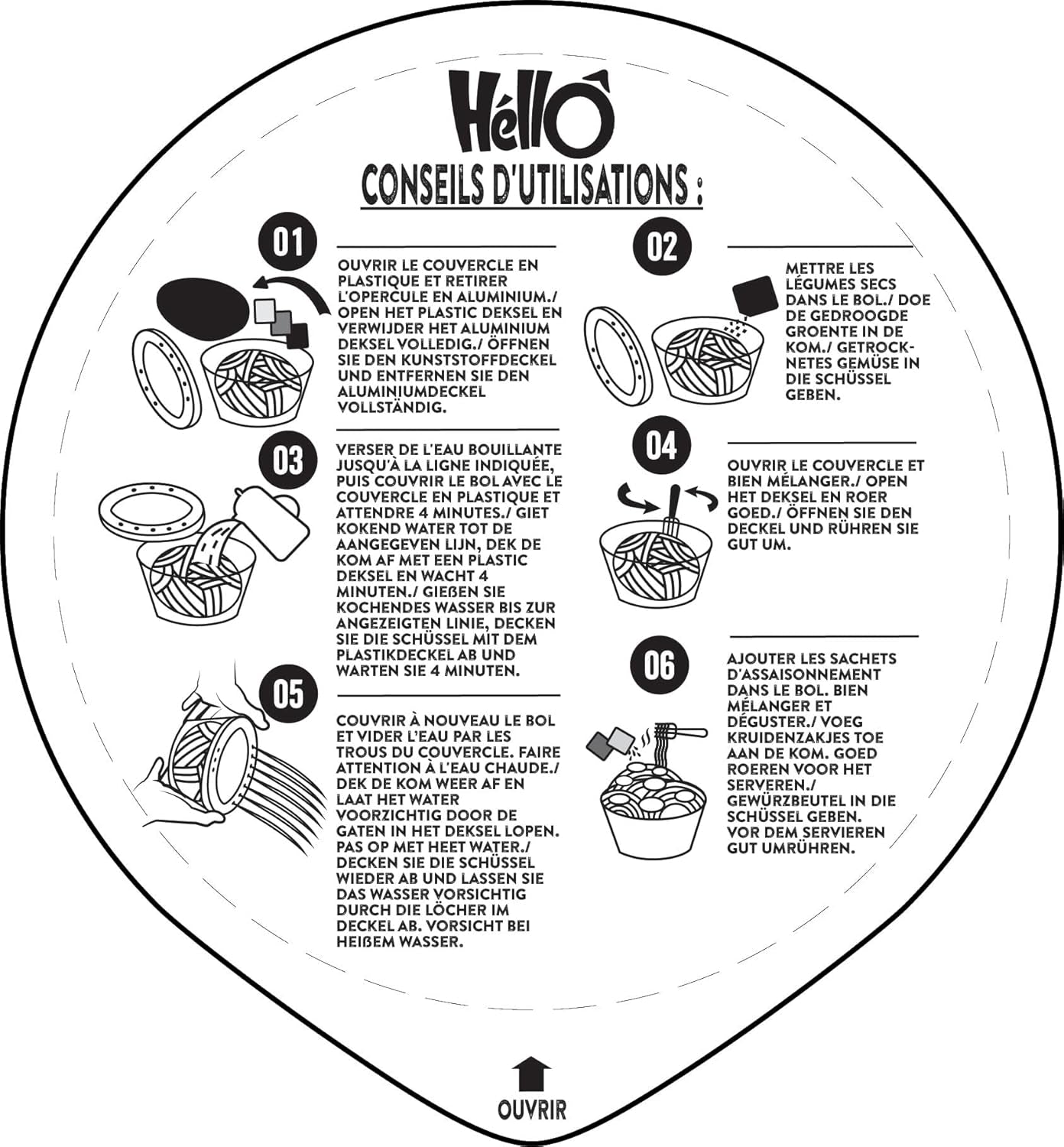 HELLO PHO WOK nouilles de riz instantanées, bœuf - 1 x 76 g