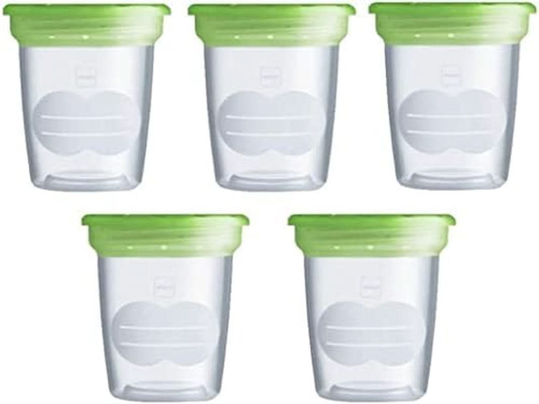 MAM Lot de 5 récipients pour lait et nourriture, en plastique, sans Bpa ni Bps Accessoires Alimentation et Allaitement Bebe Naty Shop