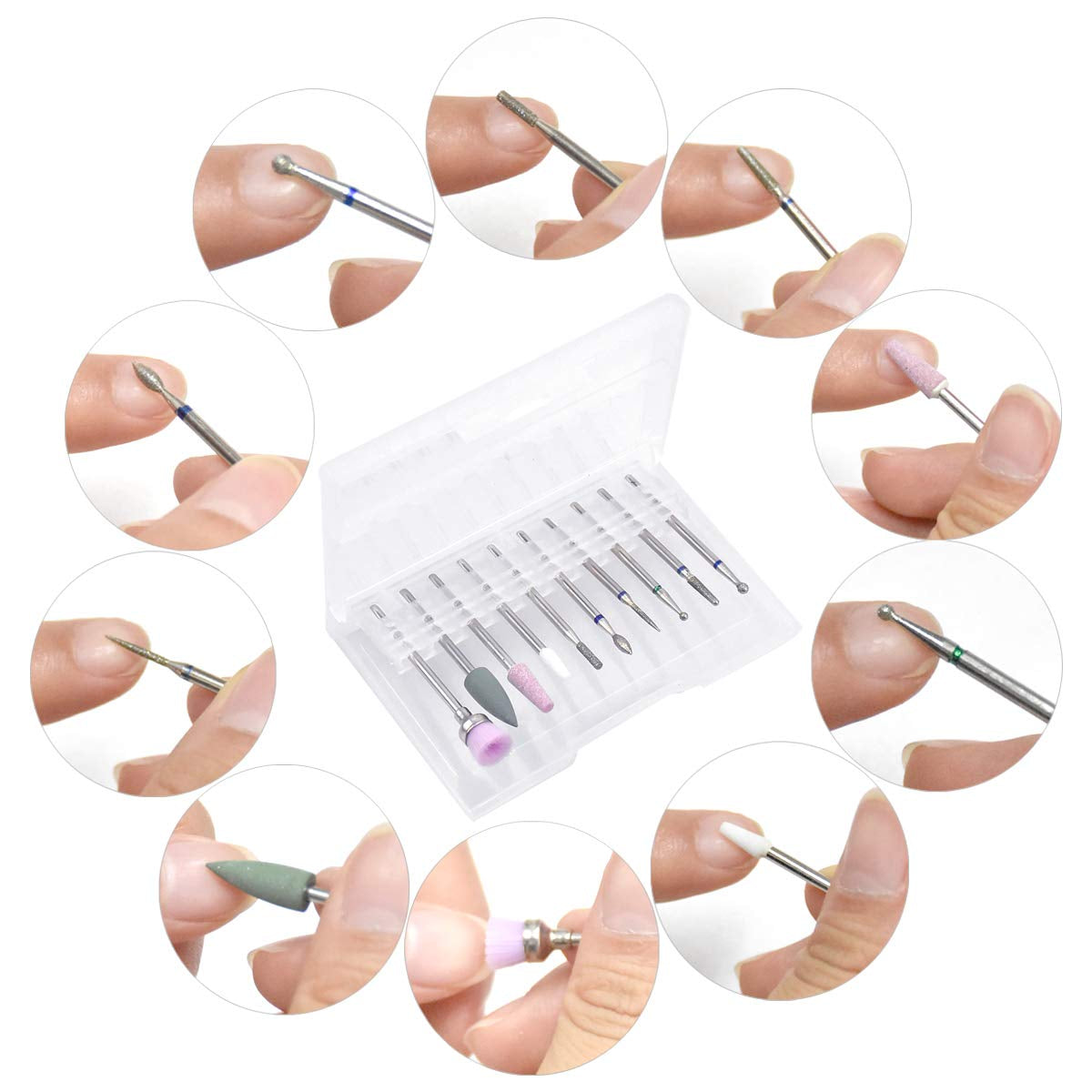 10 Stück Nagelbohrer Bits, Nagelfräser, Wolframlegierung Nagelfräser Bits, Professioneller Nagelfräser, Gelnägel Zubehör Nageldesign Zubehör Für Maniküre Pediküre Entfernen Nail Art