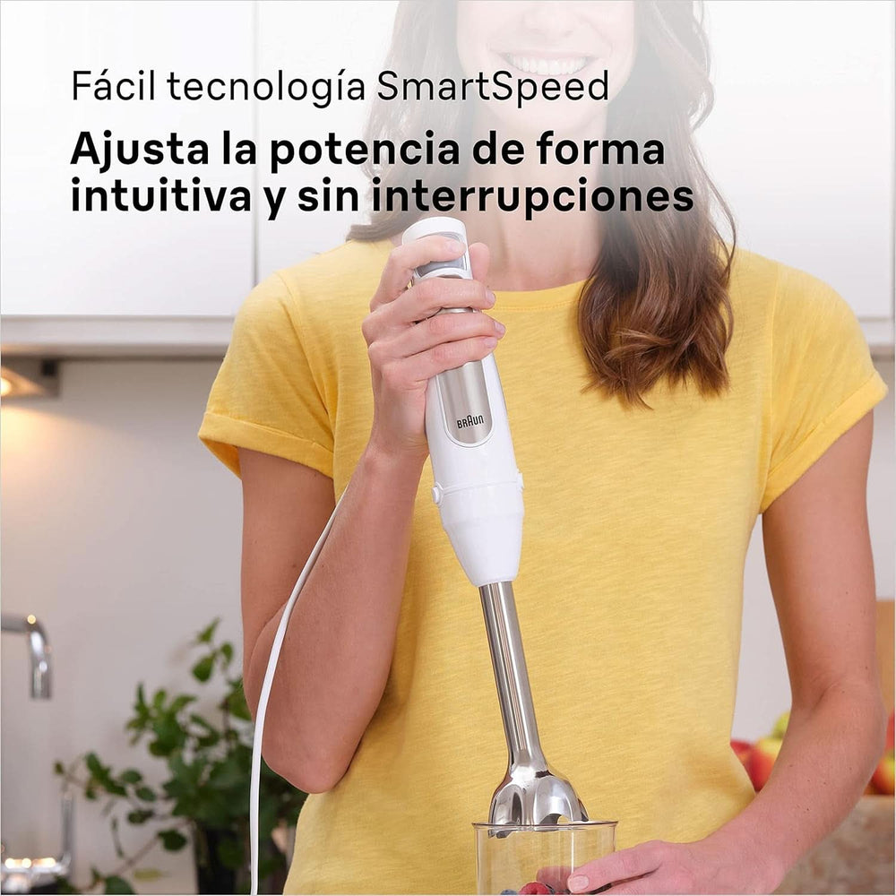 Braun Household Hogar Multiquick 7 Brassmixer, Spritzschutz-Technologie, Spülmaschinenfest, Bpa-Freier Kunststoffbecher, MQ7000, 1000 W, Weiß Kitchen Naty Shop