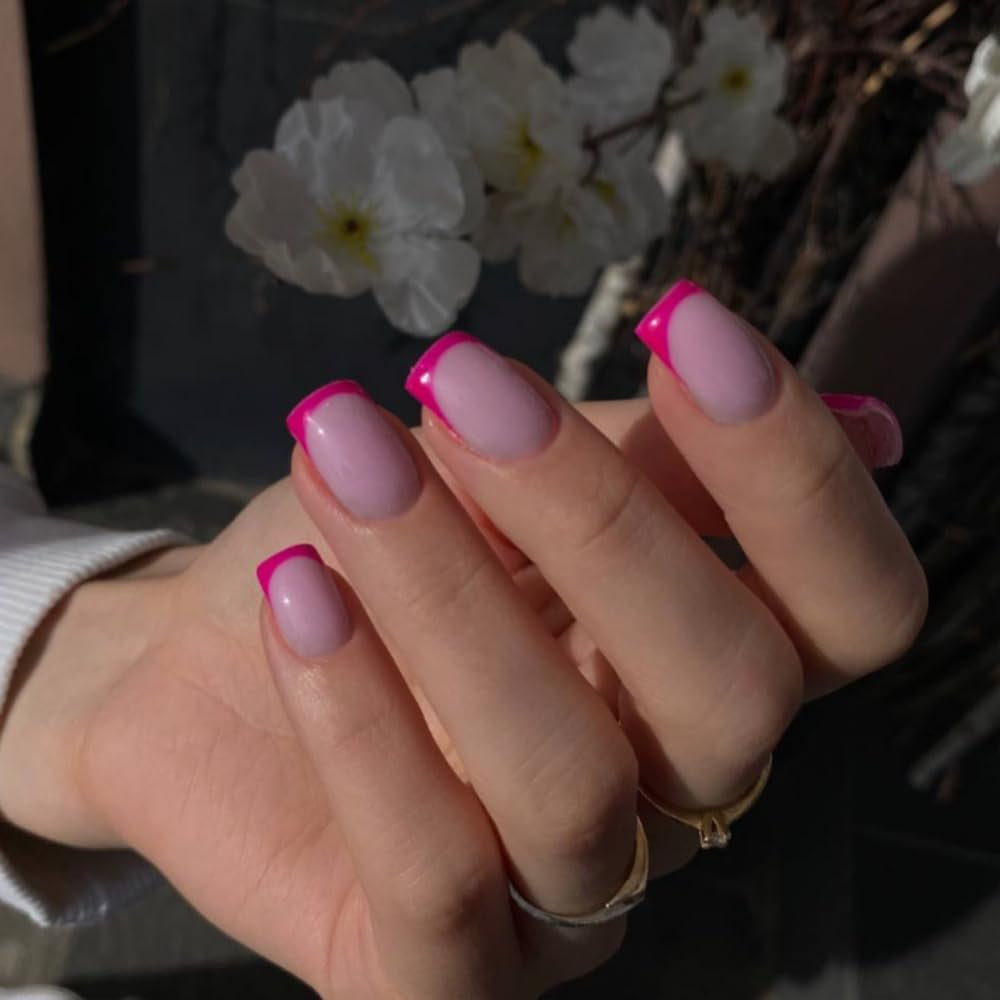 Longs conseils français colle à paillettes d'or sur les ongles longs carrés paillettes pointe française faux ongles ensemble ongles artificiels carrés pour les femmes 24 pièces