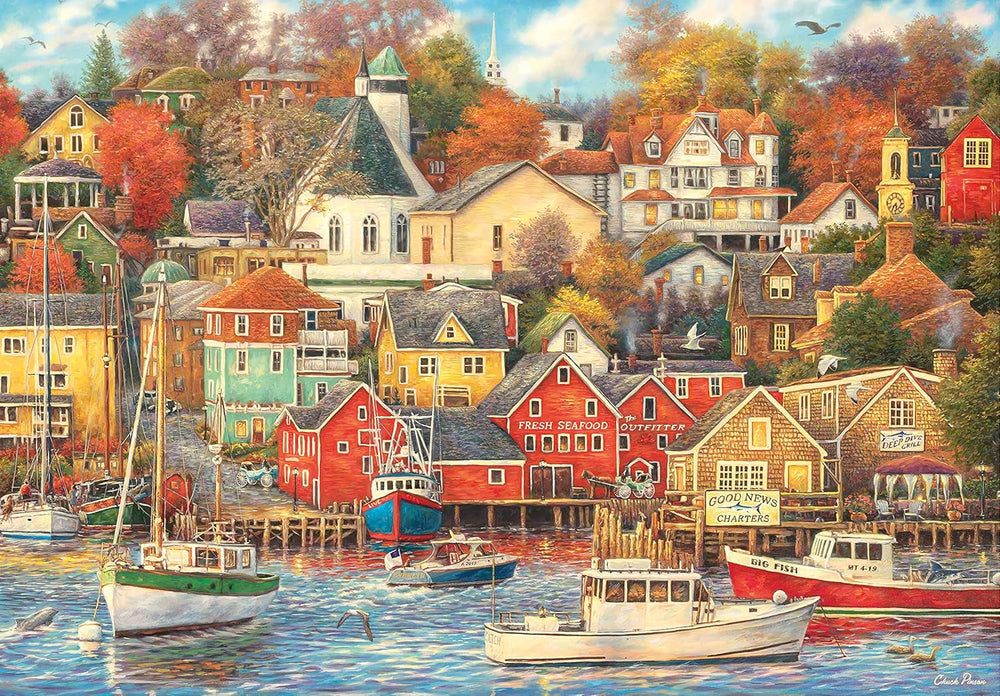 Clementoni - 31685 Collection Puzzle - Good Times Harbor - Puzzle 1500 pièces à partir de 14 ans, puzzle adulte avec objets cachés, jeu d'adresse pour toute la famille, Medium Puzzle Naty Shop