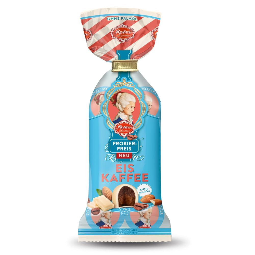 Boules Reber Mozart au chocolat noir, pack de 6 avec pâte d'amande et nougat, vegan - 1 x 120 g