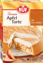 RUF Apfeltorte, Backmischung Für Eine Apfel-Torte Mit Sahne-Creme et Zimt-Zucker, Apfel-Zimt-Torte, Vegan Naty Shop Apfeltorte 500 G