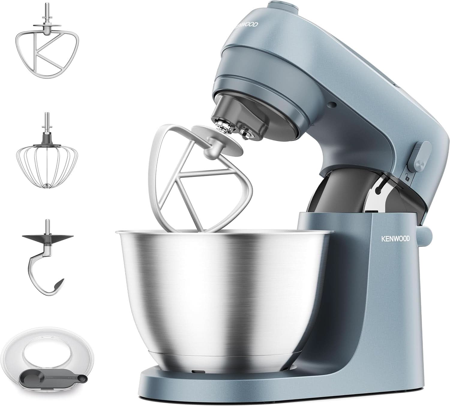 Kenwood Multipro Go FDP22.130GY, Machine de Cuisine Kompakt Nur 30Cm Hoch, Zum Schneiden, Reiben, Pürieren Und Teig Kneten, Express-Serve, 1,3 L Arbeitsbehälter, 650 W, Blau Mother and Child Naty Shop Blau Küchenmaschine