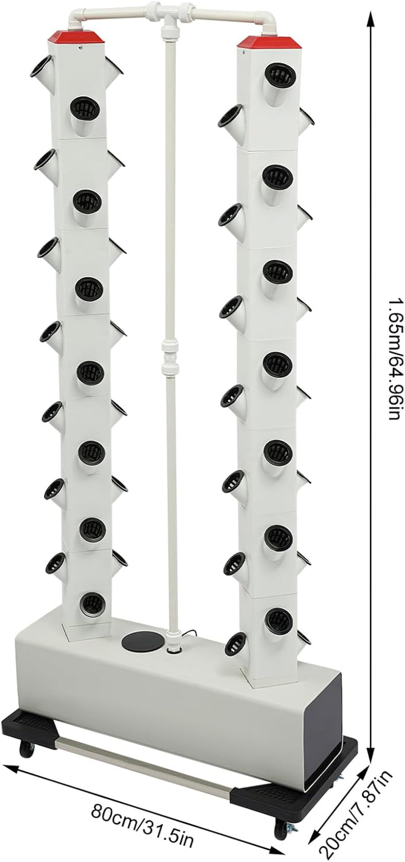 Système hydroponique à 56 trous à 7 niveaux Système de culture sans sol Kit de culture Tour aéroponique Système de culture hydroponique avec pompe d'hydratation Adaptateur de minuterie Lit de culture et pot en maille