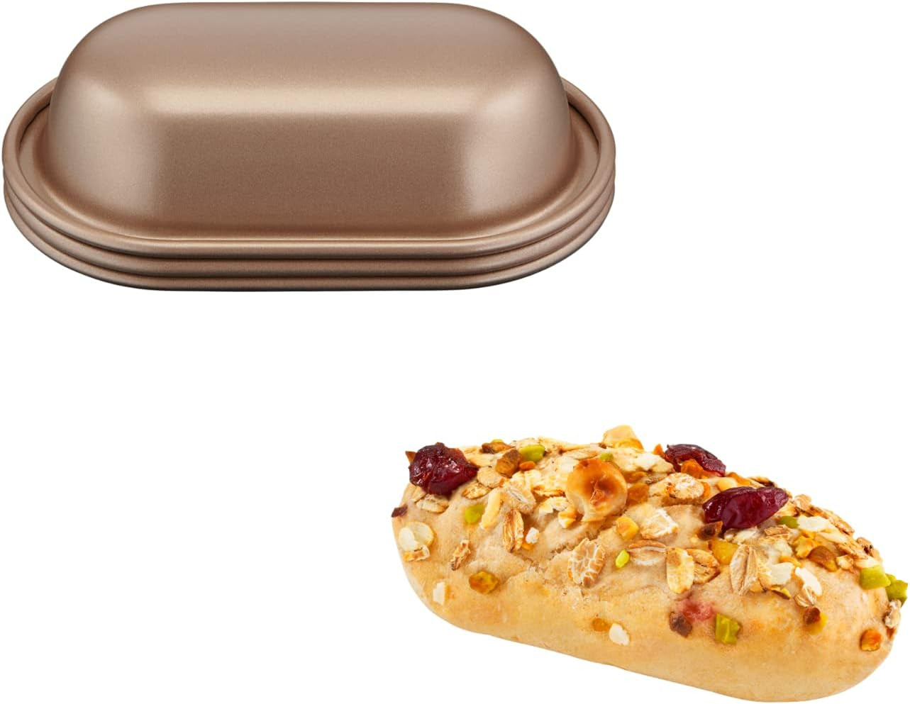 Tefal Creabake Muffins Creabake Backformen, 7,5 cm, Antihaftbeschichtung, Stapelbares System, Kreative Rezepte Für Süßigkeiten Und Salade, Einfaches Backen, Eisenfarben Moules et plaques pour la cuisson Naty Shop 3 X Brotbackformen