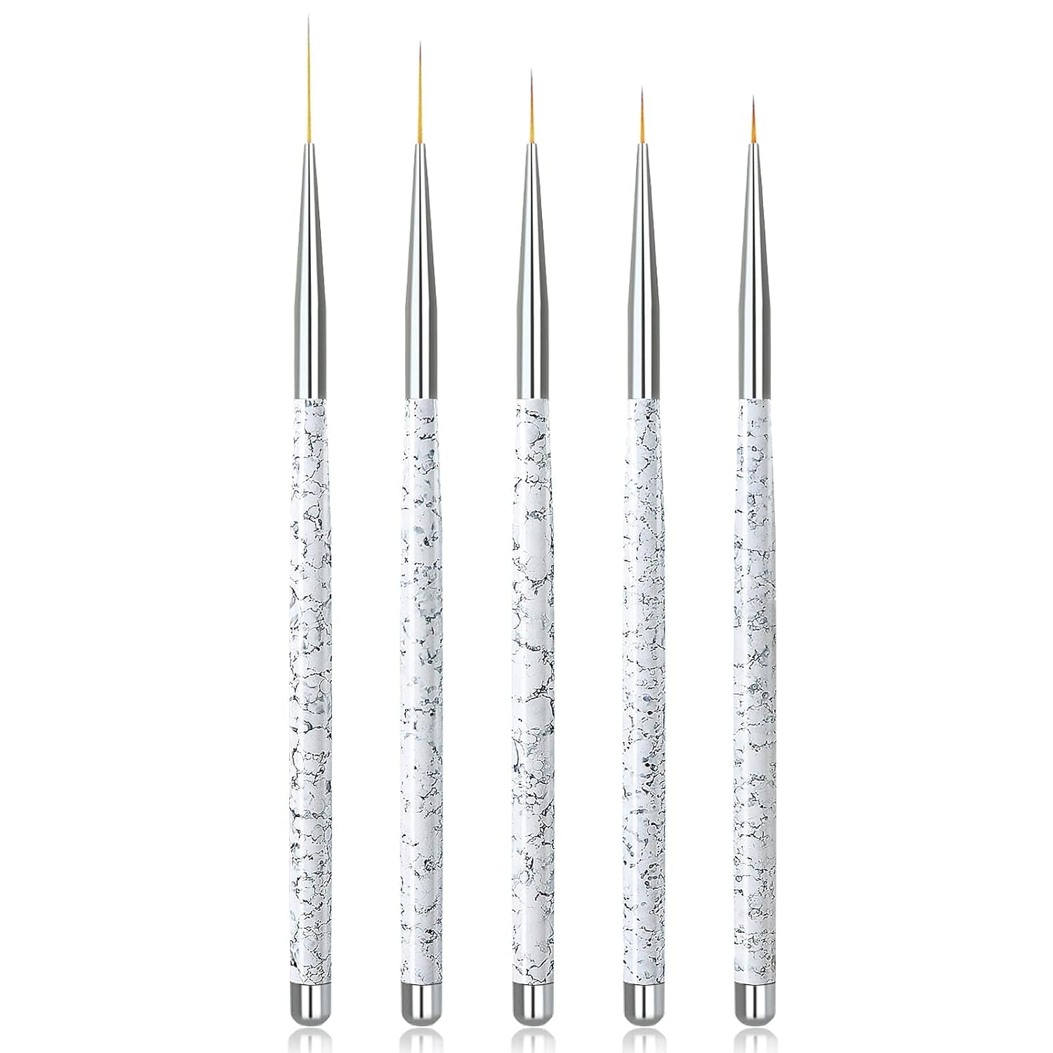 Sularpek Nail Art Liner Pinsel, 5 pièces Profi Detail Fine Nails Gel Nails Brush, Nagel Pinsel Dünn Für Beauty Frauen Nagelstudio (5 Größen, Rosa)